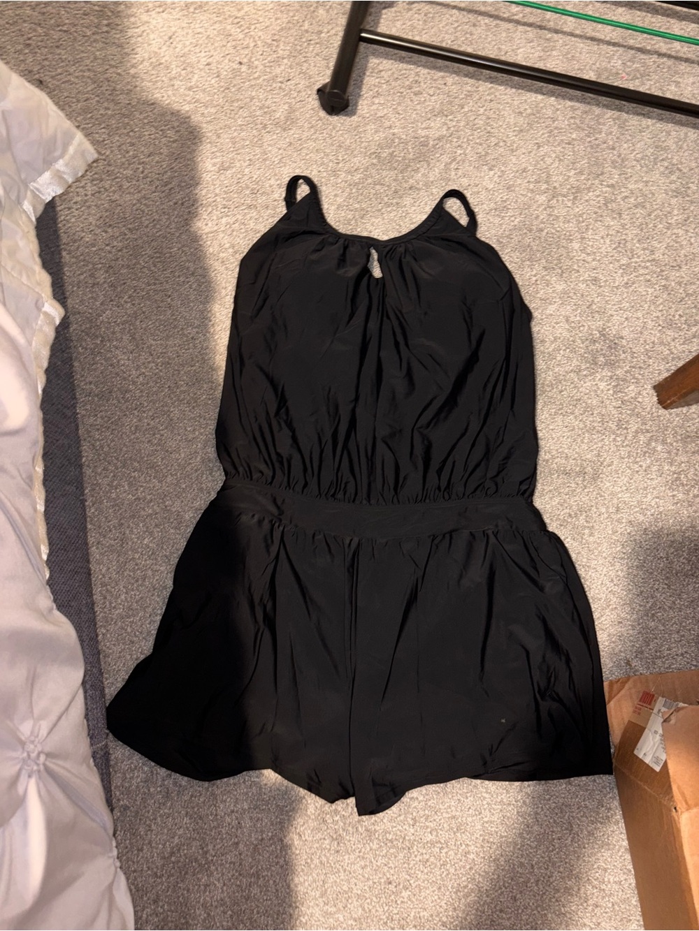 BloomChic Black One-Piece Romper Swimsuit with Supportive Cups